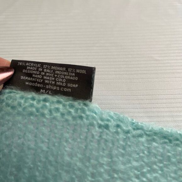 Wooden Ships Paola Buendia Blue Mohair Blend Sweater Size M/L - Picture 6 of 11